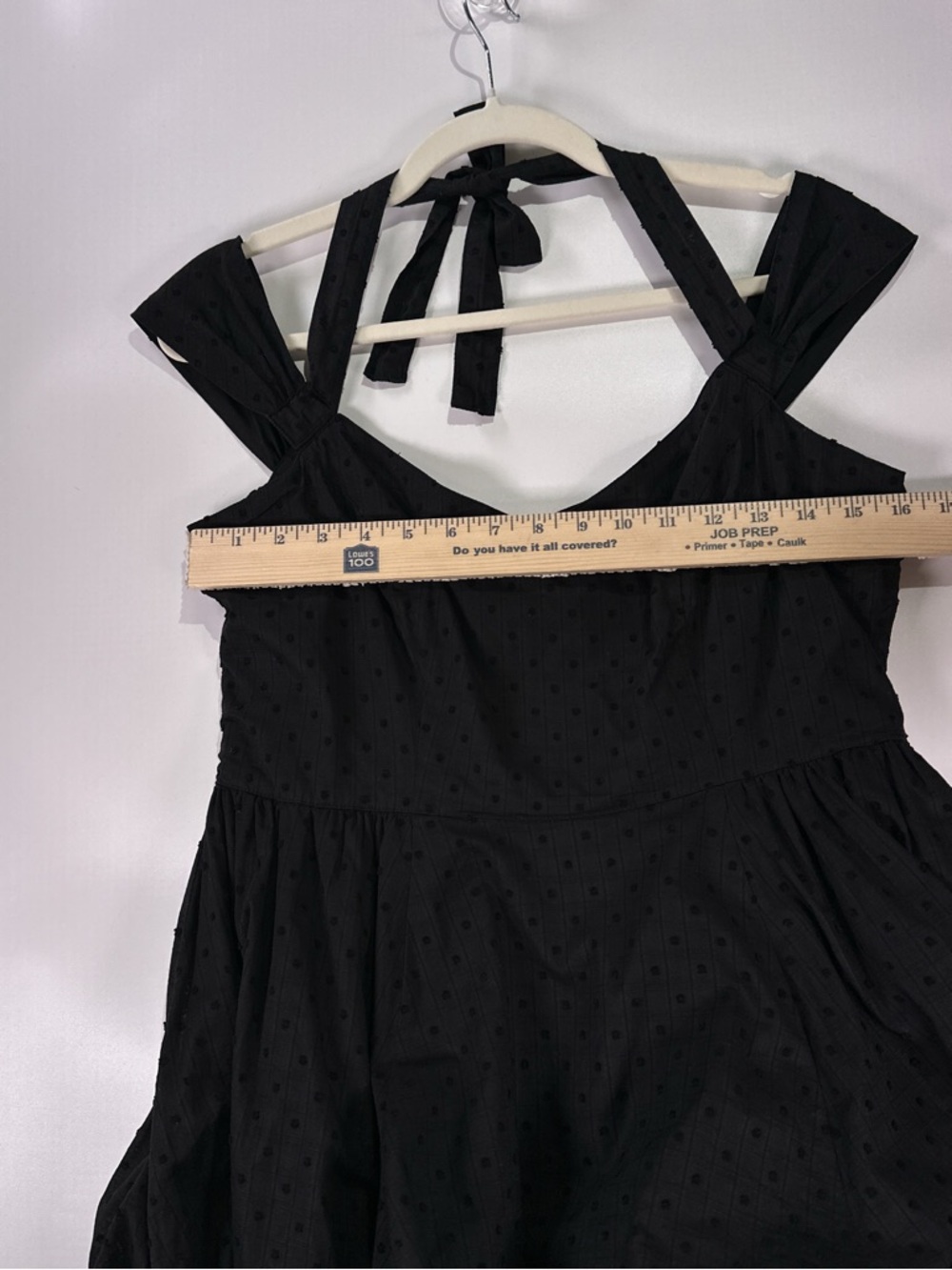 Hell Bunny Vixen Eveline Swing Dress Halter Cap Sleeve Swiss Dot Black XL - Picture 9 of 11